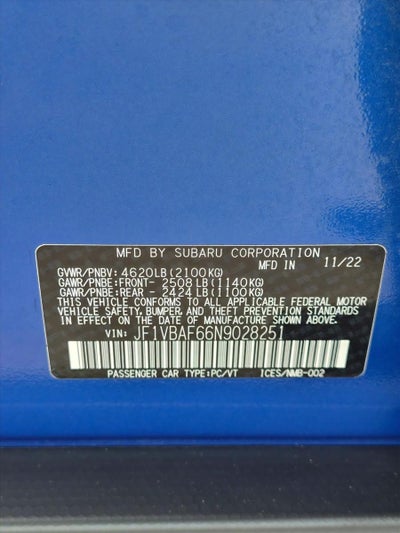 2022 Subaru WRX Premium Manual