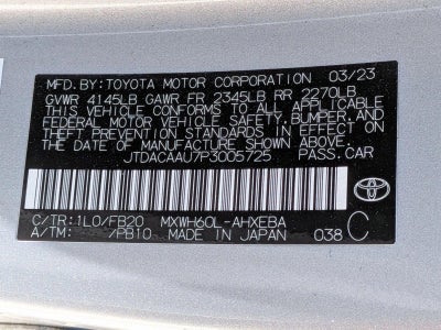 2023 Toyota Prius LE (Natl)