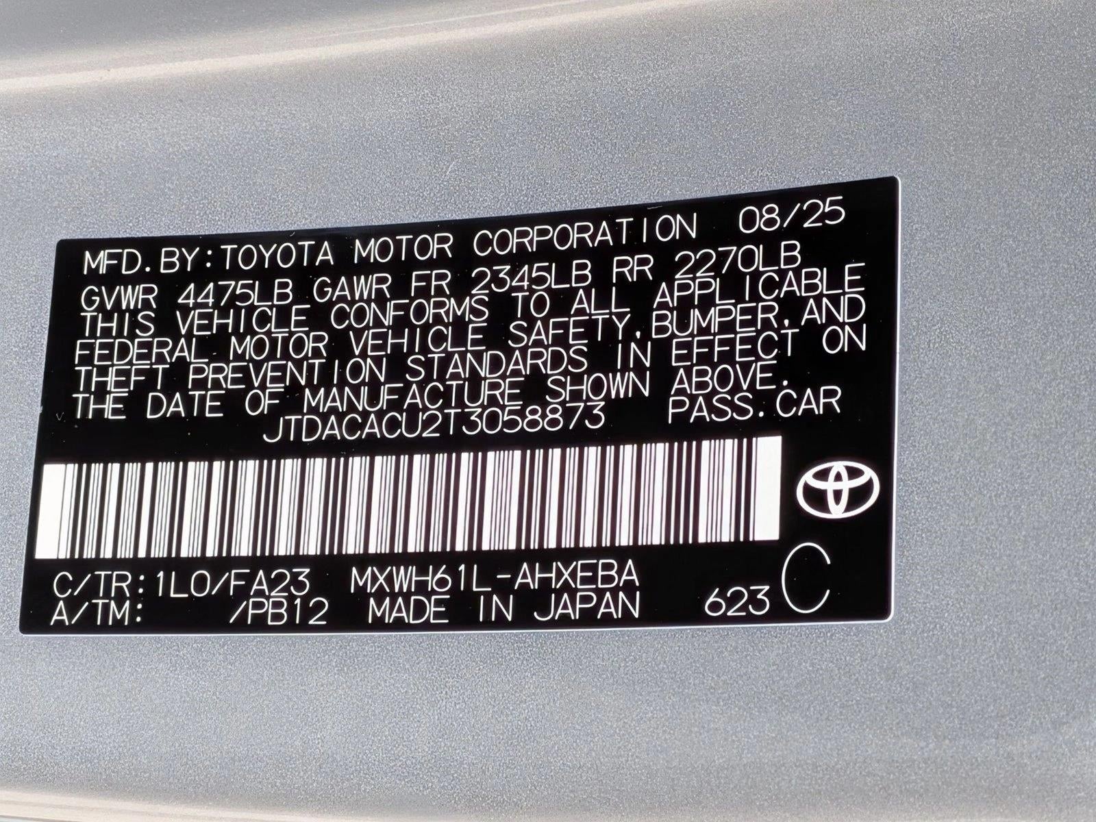 2026 Toyota Prius Plug-In Hybrid SE (Natl)