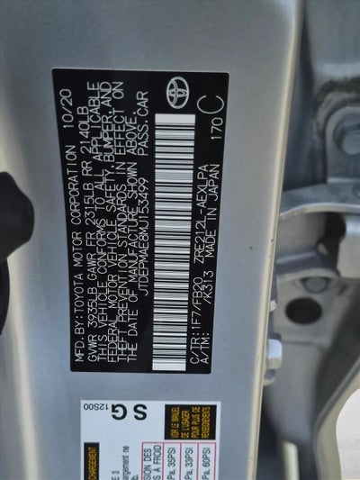 2021 Toyota Corolla LE CVT (Natl)