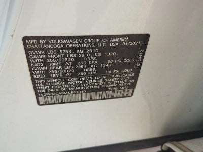 2021 Volkswagen Atlas 2021.5 3.6L V6 SE w/Technology FWD