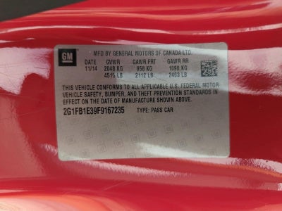 2015 Chevrolet Camaro 2dr Cpe LS w/2LS