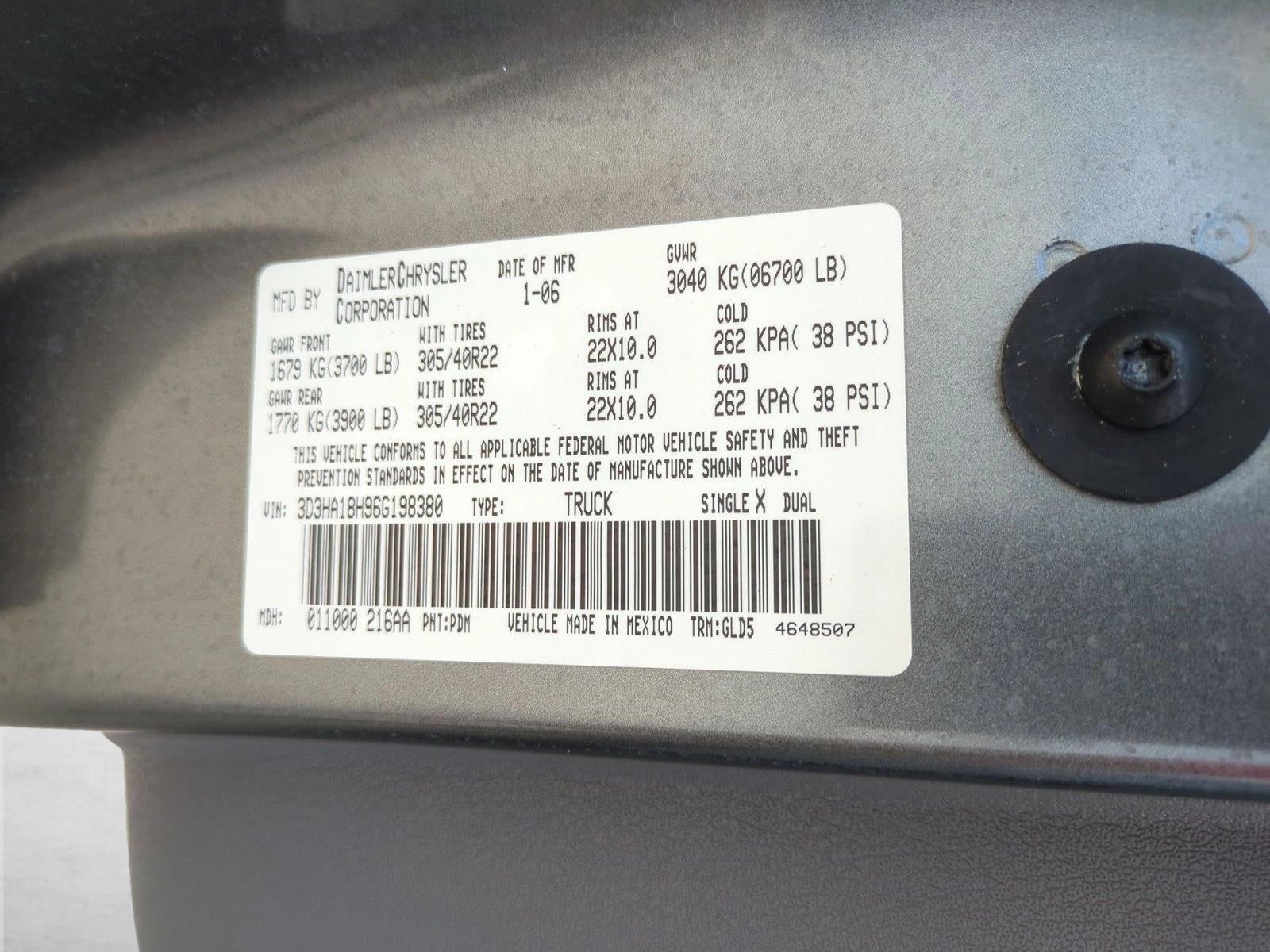 2006 Dodge Ram SRT-10 2WD Quad Cab 6.3 Ft Box