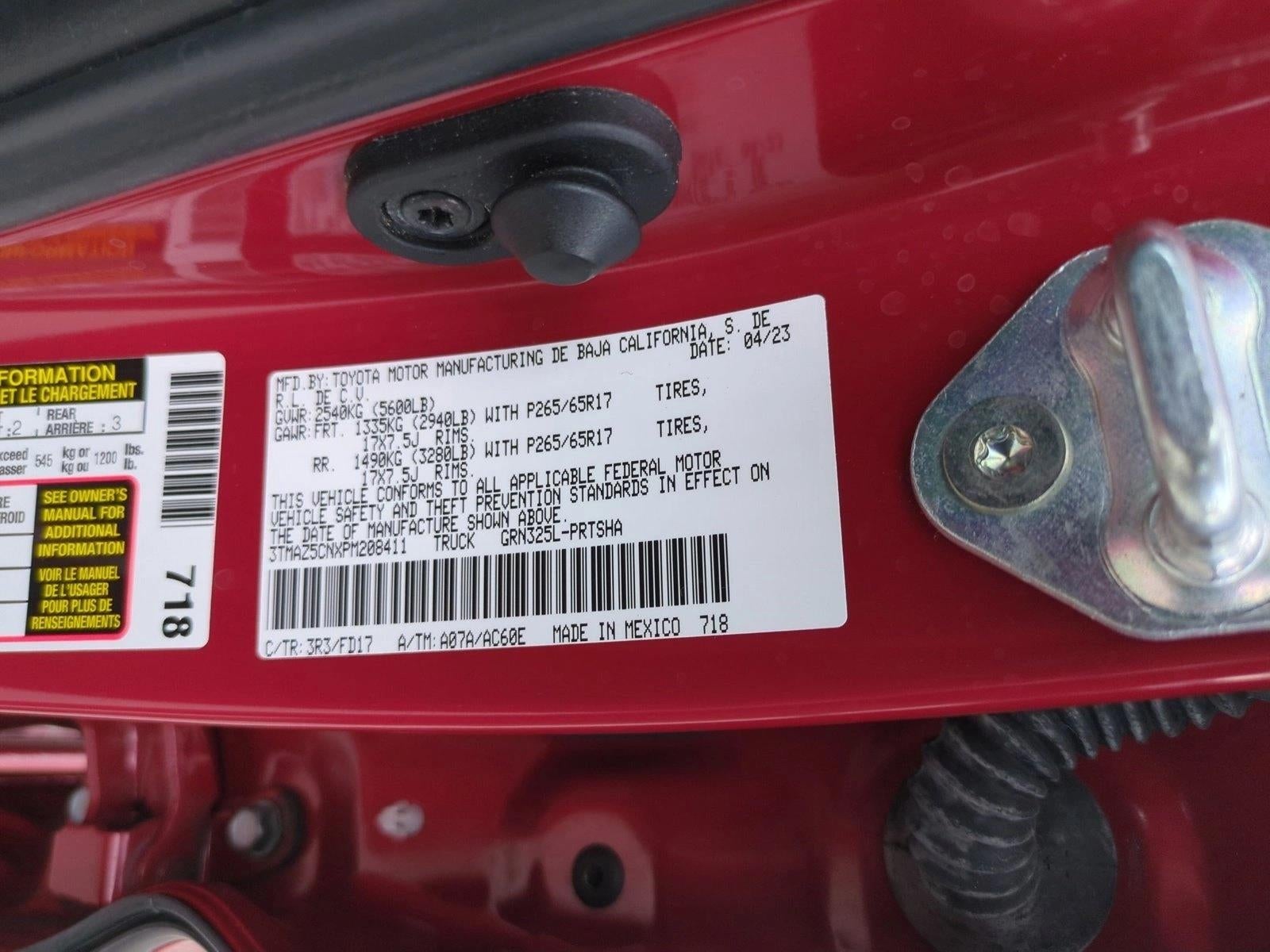 2023 Toyota Tacoma 2WD 2WD TRD Sport Double Cab 5' Bed V6 AT (Natl)