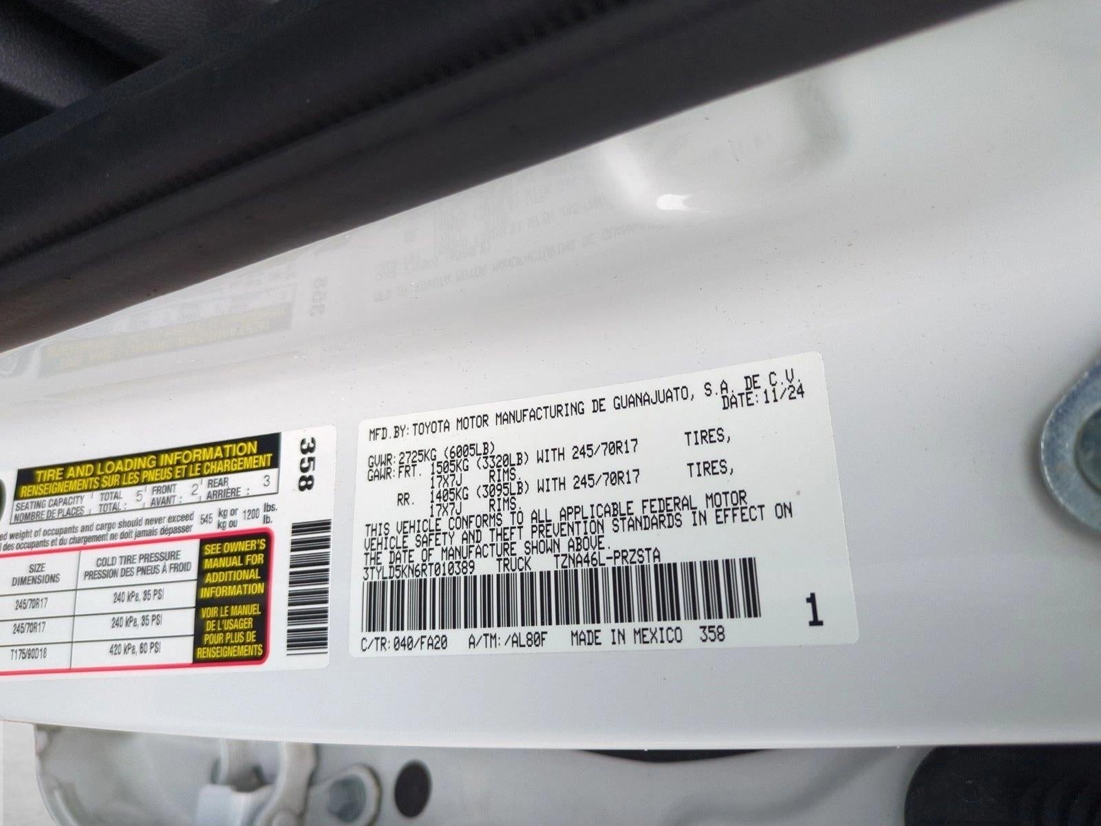 2024 Toyota Tacoma 4WD 4WD SR Double Cab 5' Bed AT (GS)