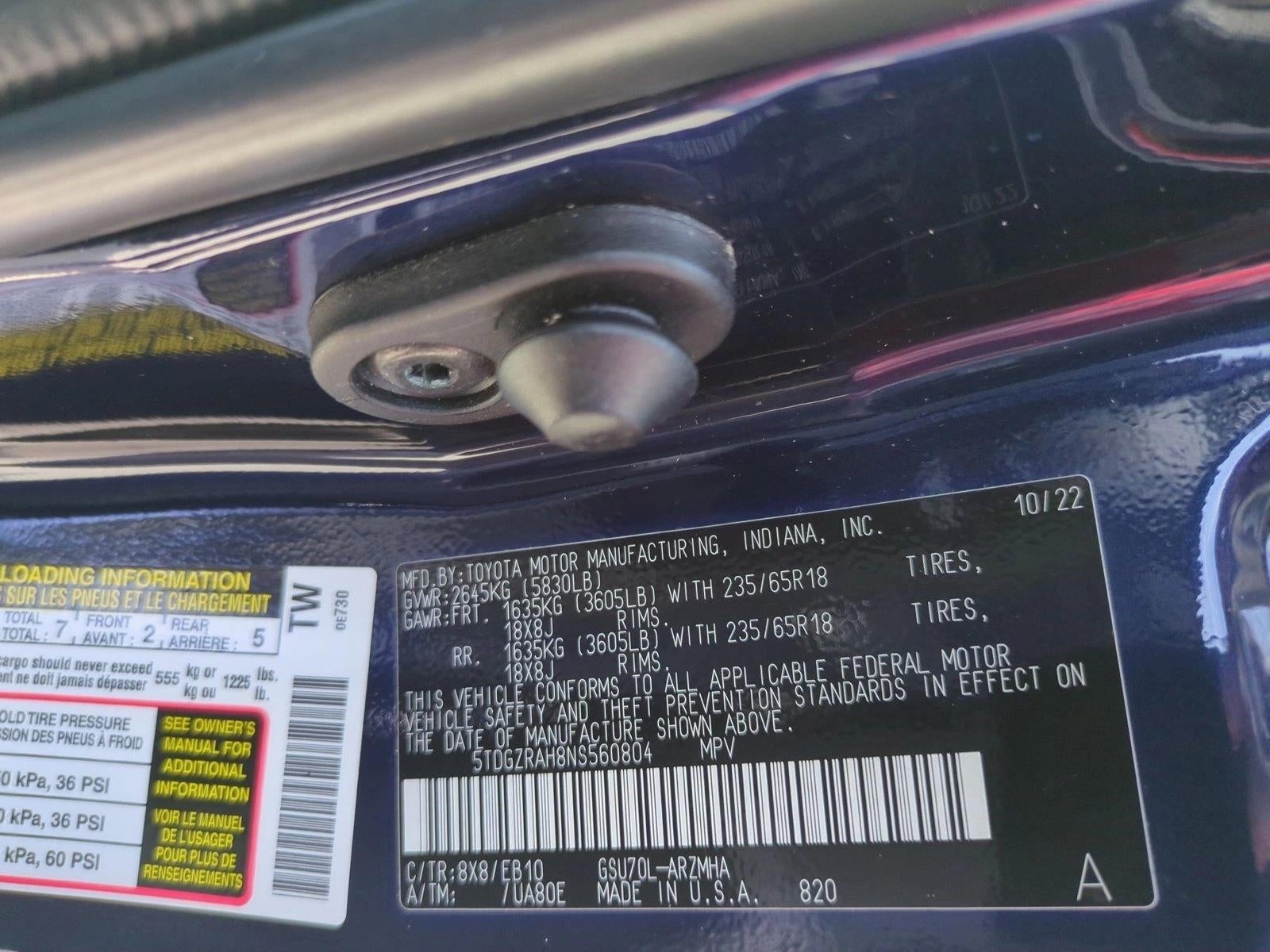 2022 Toyota Highlander XLE FWD (Natl)