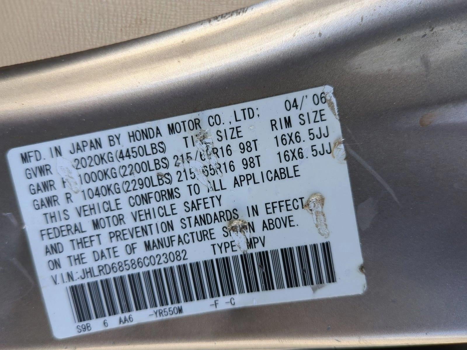 2006 Honda CR-V LX AT 2WD