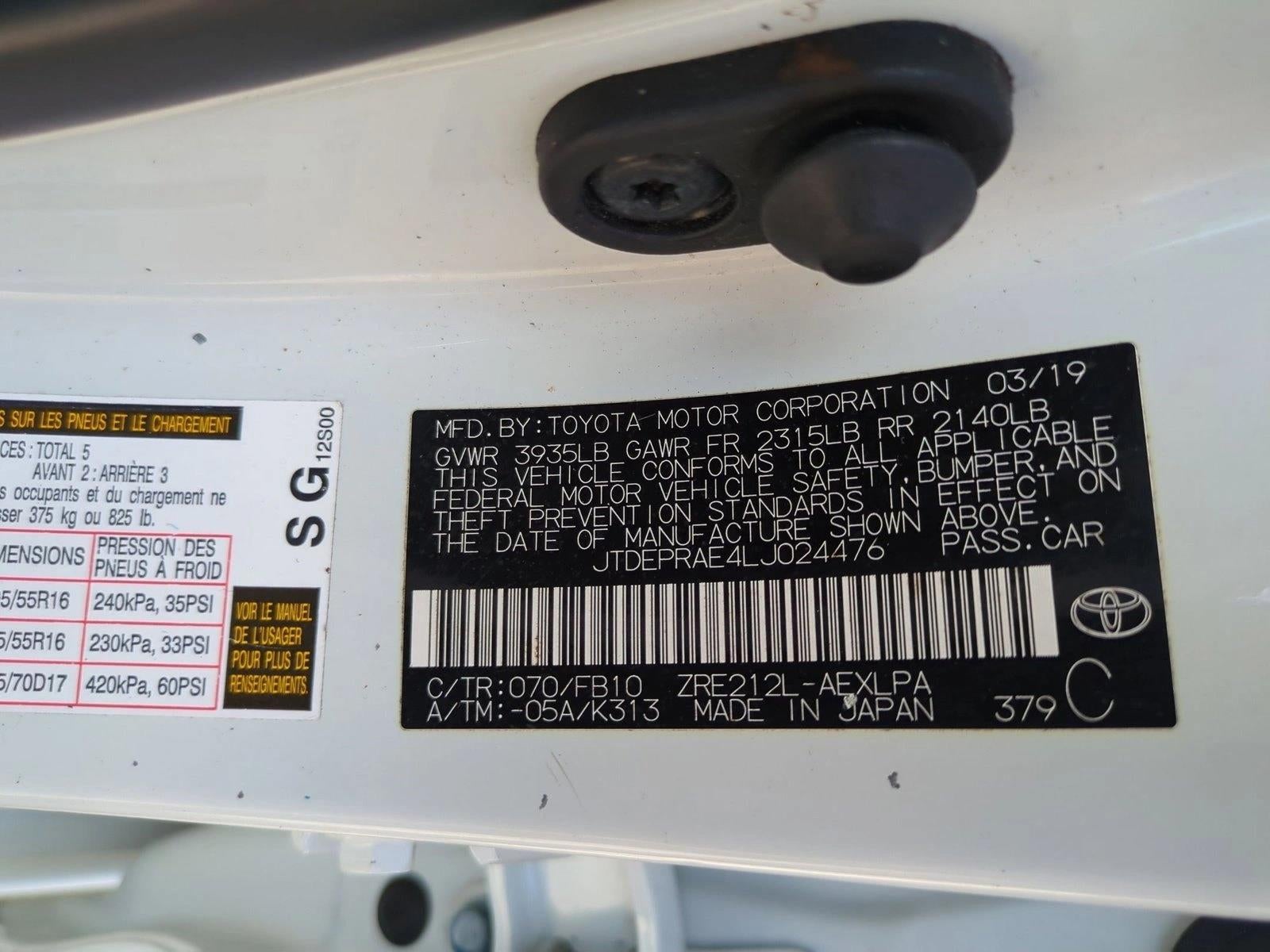 2020 Toyota Corolla LE CVT (Natl)