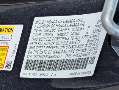 2022 Honda Civic Sedan Sport CVT