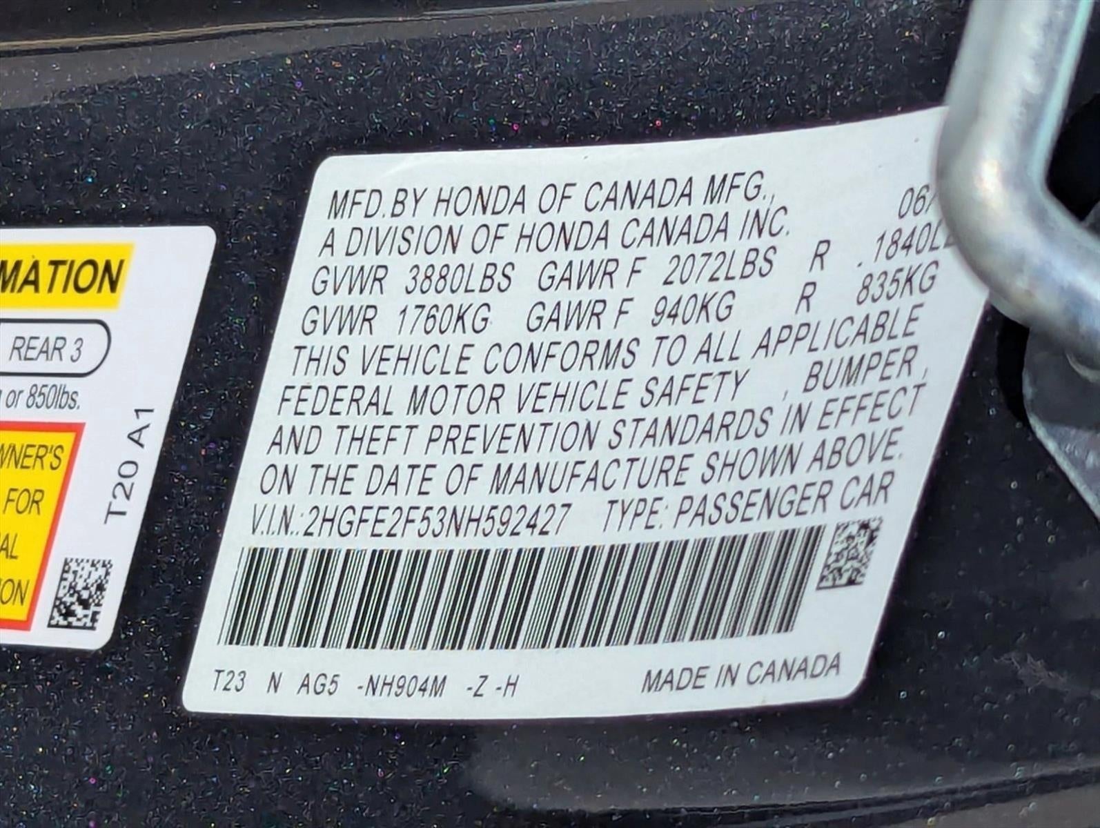 2022 Honda Civic Sedan Sport CVT