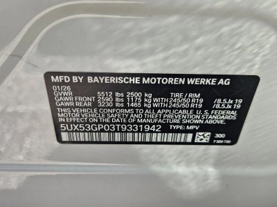 2026 BMW X3 30 xDrive Sports Activity Vehicle