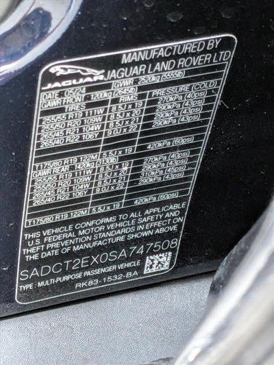 2025 Jaguar F-PACE R-Dynamic S P250 AWD