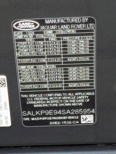 2025 Land Rover Range Rover P530 SE SWB