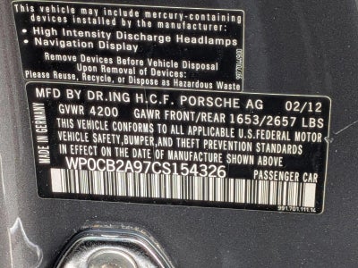 2012 Porsche 911 2dr Cabriolet 991 Carrera S