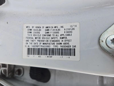 2015 Honda Accord Hybrid Touring CVT Sedan