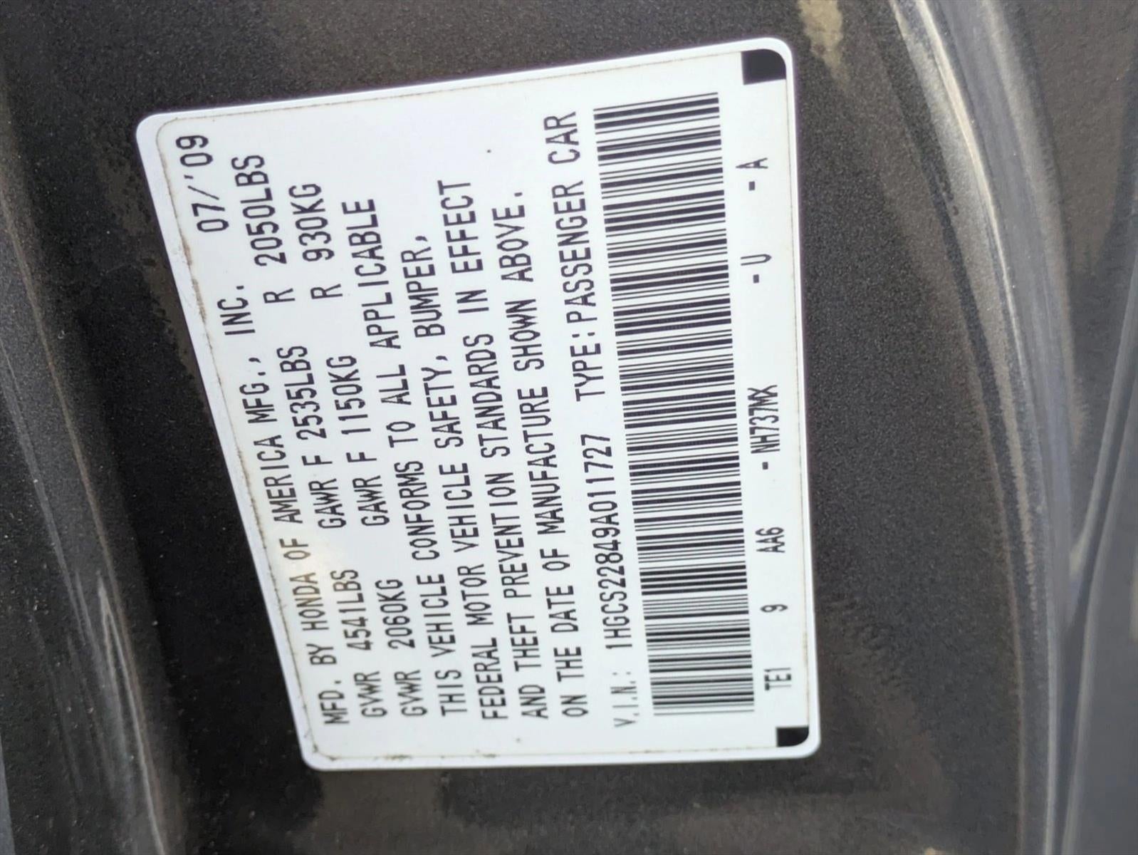 2009 Honda Accord Coupe EX-L V6 Automatic