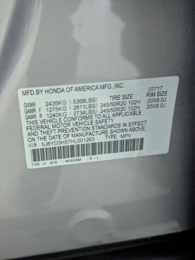 2017 Acura MDX FWD w/Technology Pkg