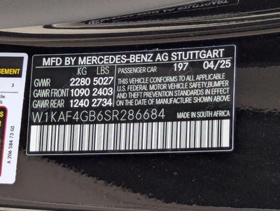 2025 Mercedes-Benz C-Class C 300 Sedan