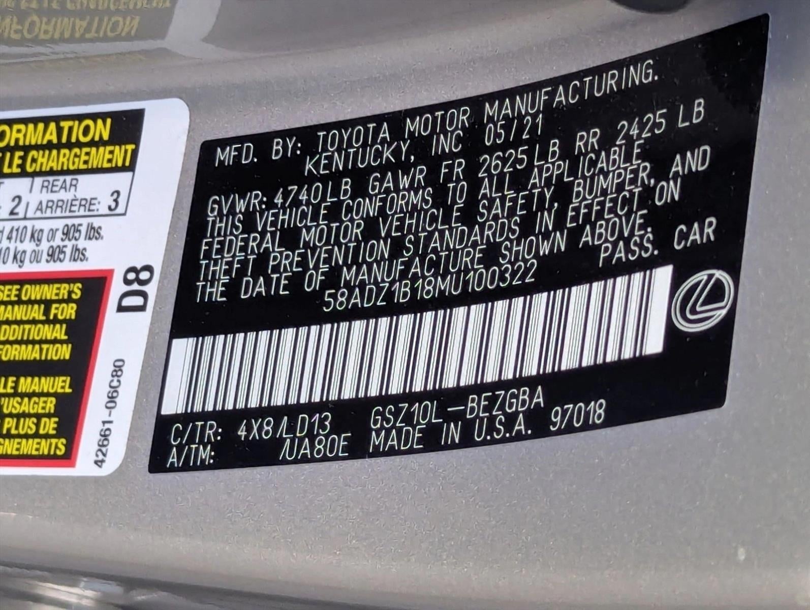 2021 Lexus ES 350 FWD