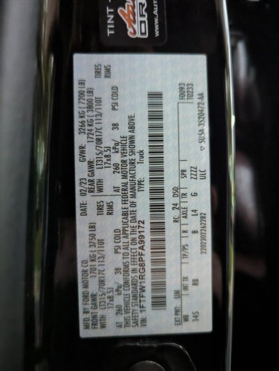 2023 Ford F-150 Raptor 4WD SuperCrew 5.5' Box