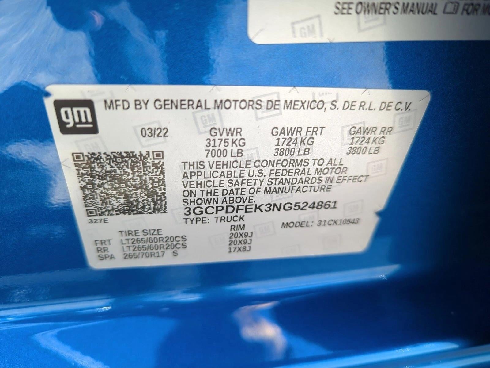 2022 Chevrolet Silverado 1500 Crew Cab Short Box 4-Wheel Drive LT Trail Boss