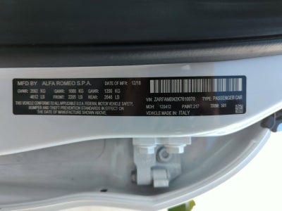 2019 Alfa Romeo Giulia Ti Lusso RWD