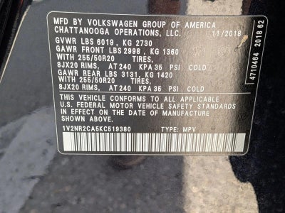 2019 Volkswagen Atlas 3.6L V6 SEL Premium 4MOTION