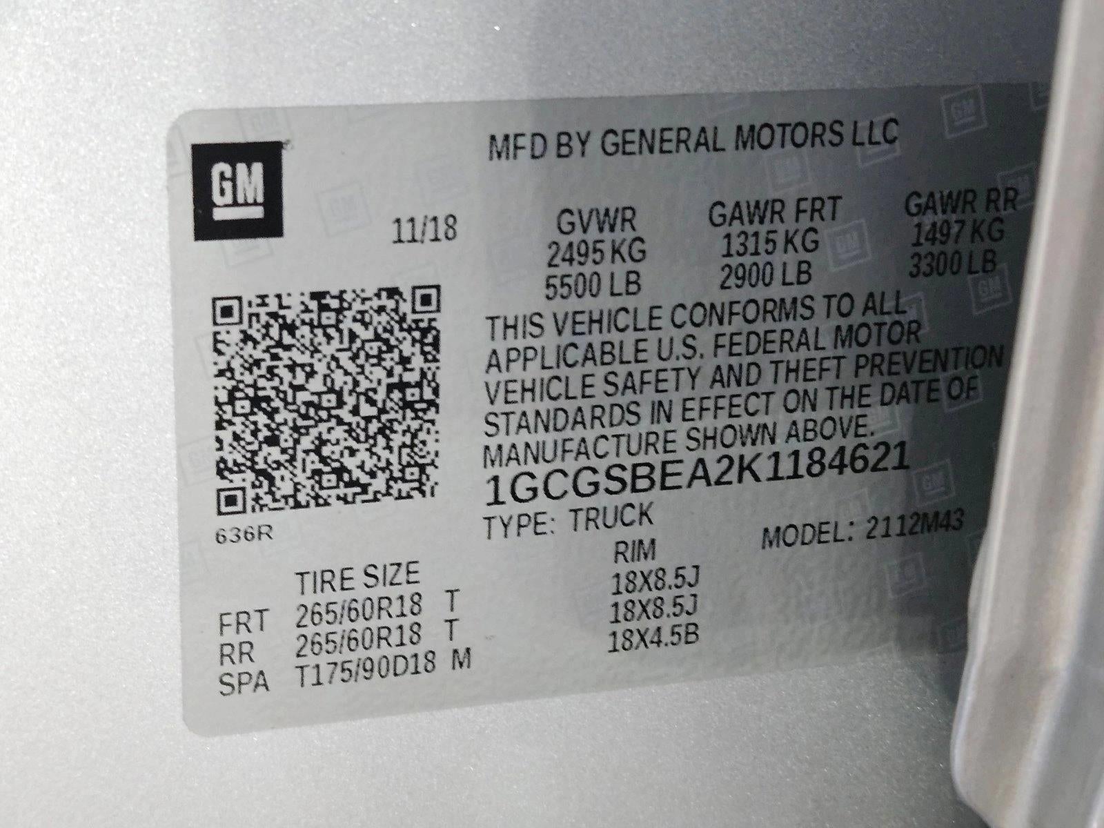 2019 Chevrolet Colorado Crew Cab Short Box 2-Wheel Drive WT