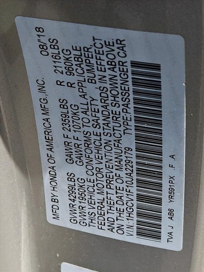 2018 Honda Accord Sedan LX CVT