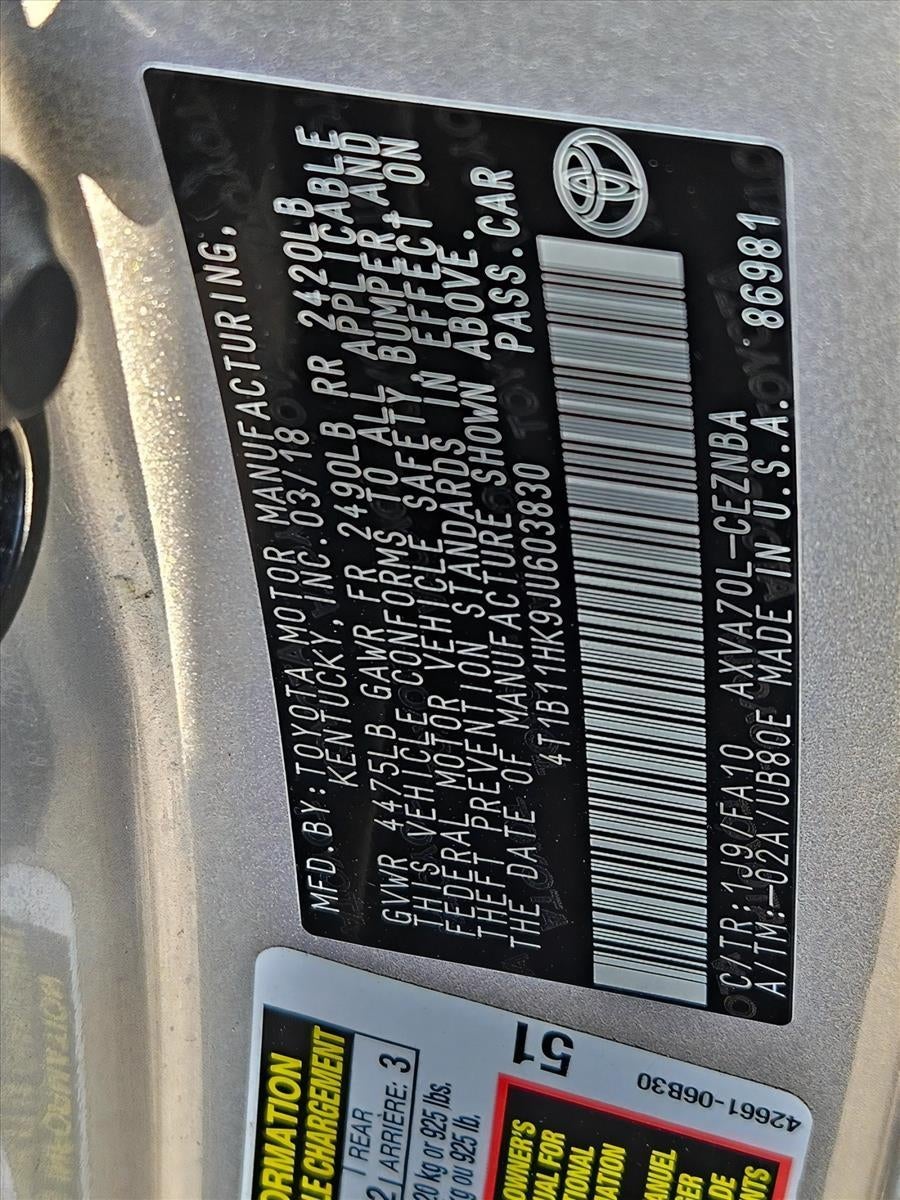 2018 Toyota Camry LE Auto (SE)