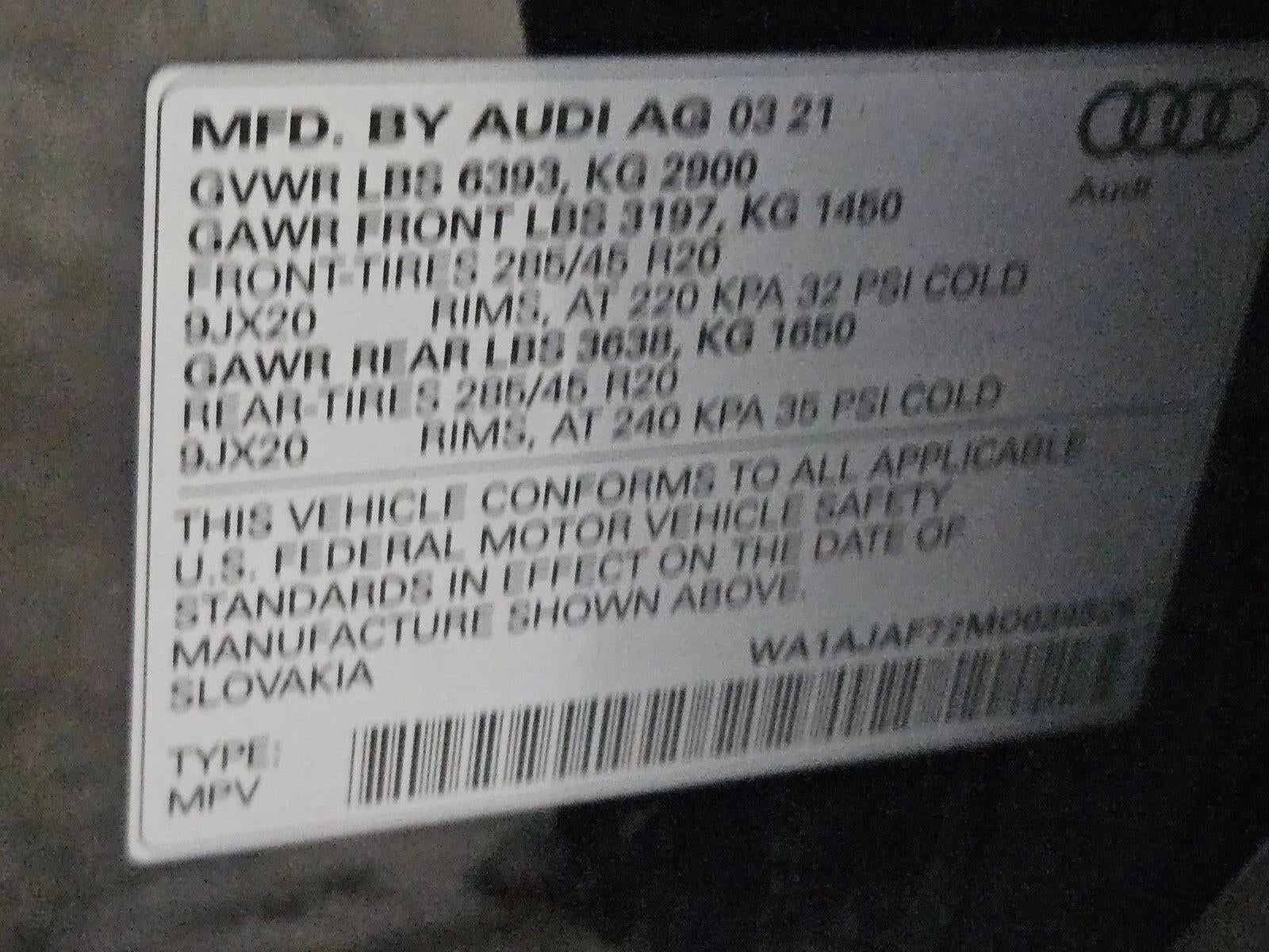 2021 Audi Q7 Premium 45 TFSI quattro