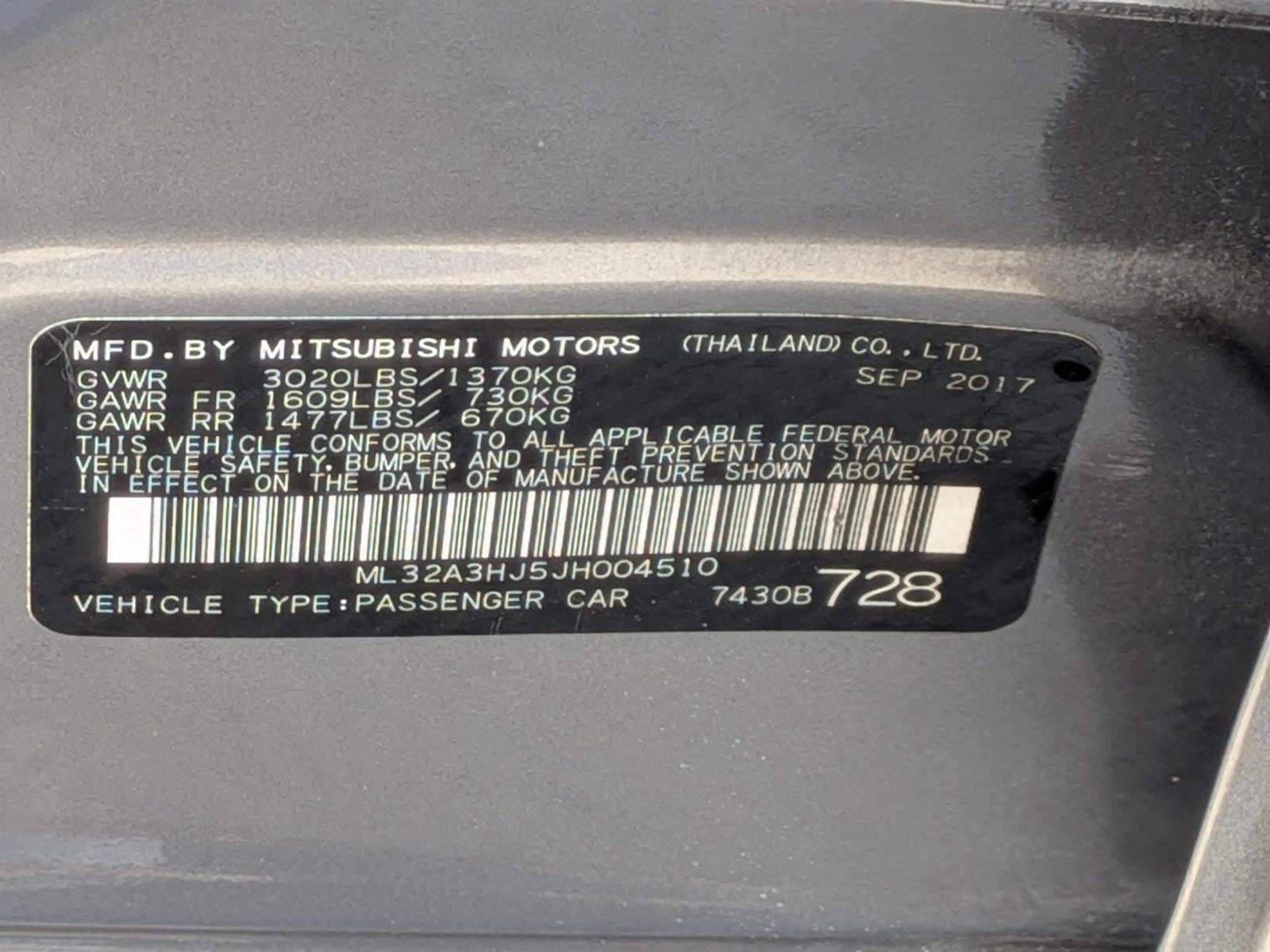 2018 Mitsubishi Mirage ES CVT