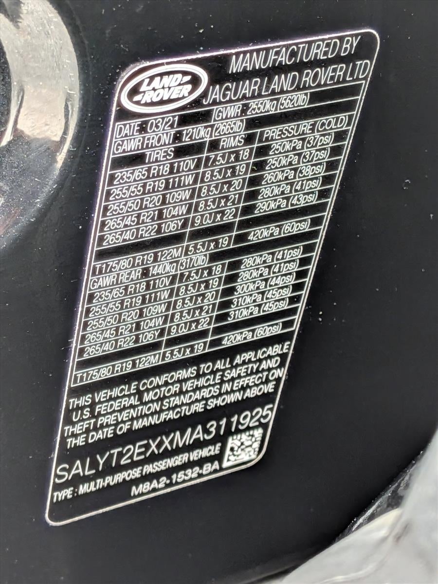 2021 Land Rover Range Rover Velar P250 R-Dynamic S