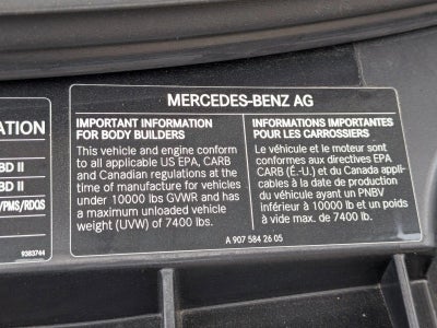 2023 Mercedes-Benz Sprinter Cargo Van 2500 High Roof I4 Diesel HO 170" Extended RWD