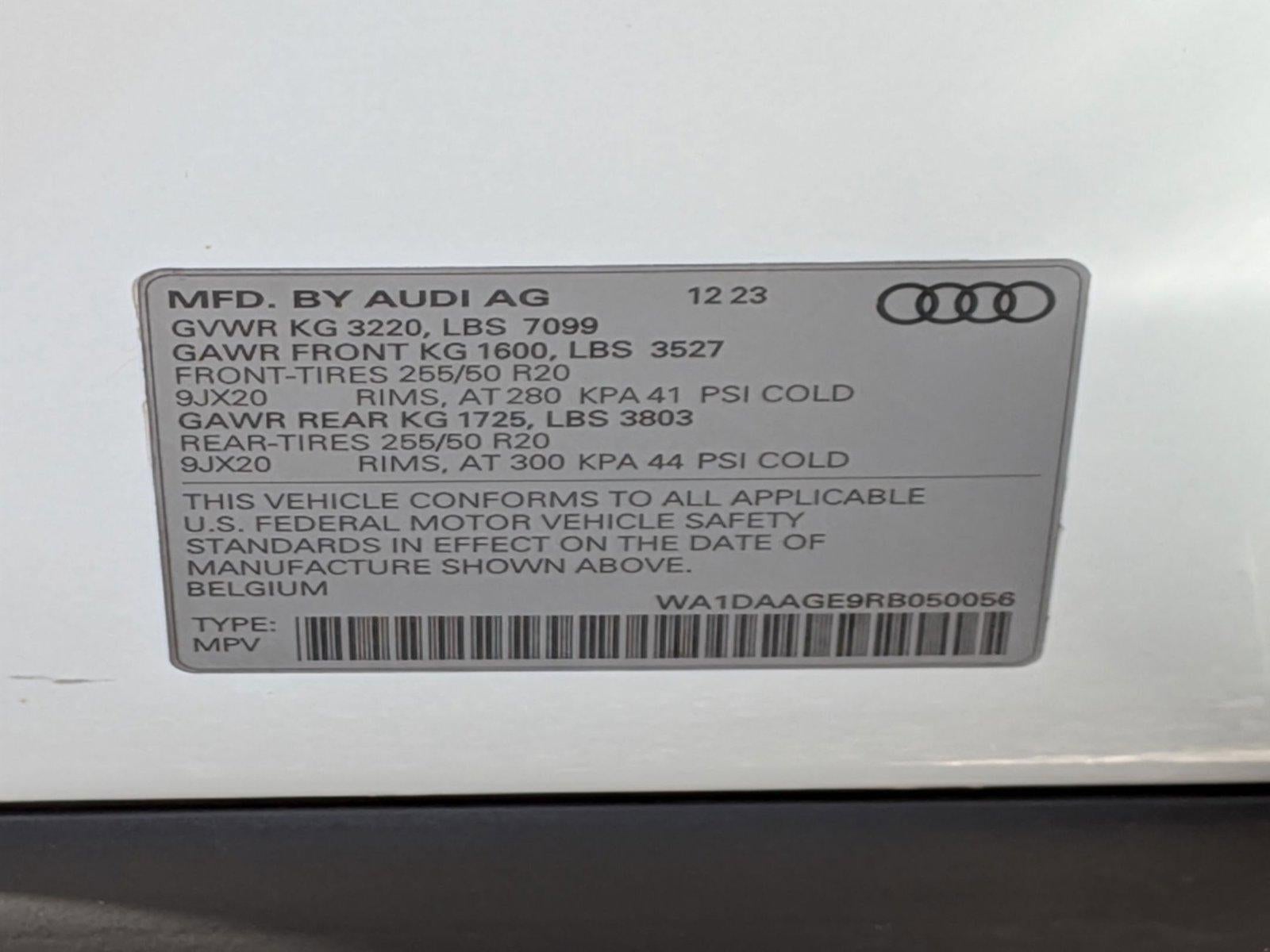 2024 Audi Q8 e-tron Sportback S line Prestige quattro