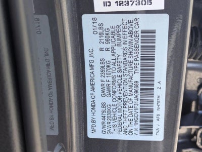 2018 Honda Accord Sedan Sport 1.5T CVT