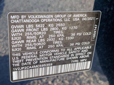 2021 Volkswagen Atlas 2.0T SE w/Technology FWD *Ltd Avail*