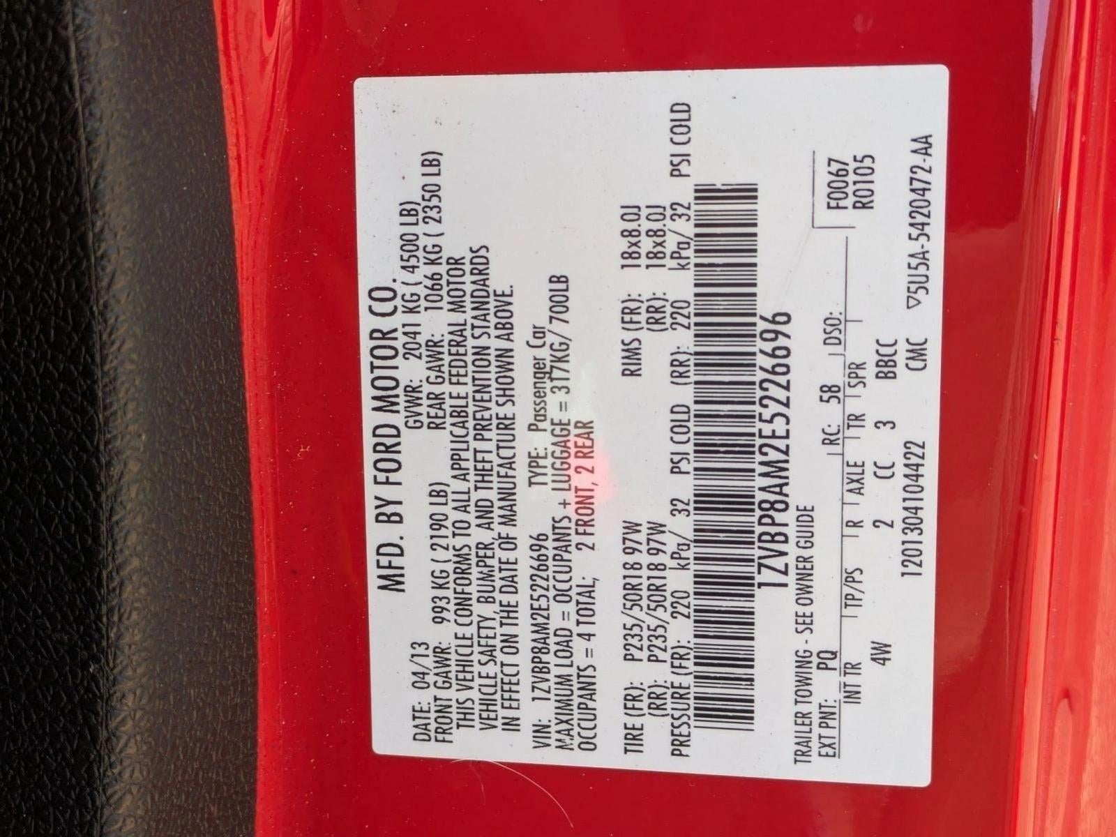 2014 Ford Mustang 2dr Cpe V6 Premium