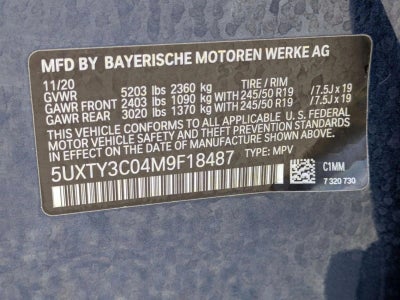 2021 BMW X3 sDrive30i Sports Activity Vehicle