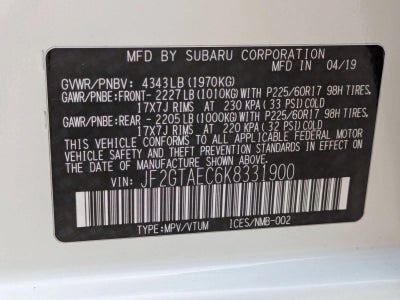 2019 Subaru Crosstrek 2.0i Premium CVT