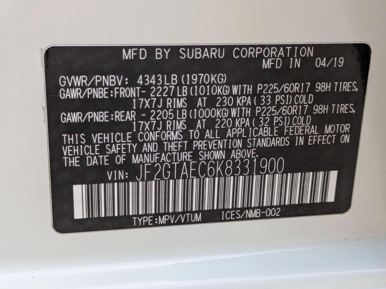 2019 Subaru Crosstrek 2.0i Premium CVT