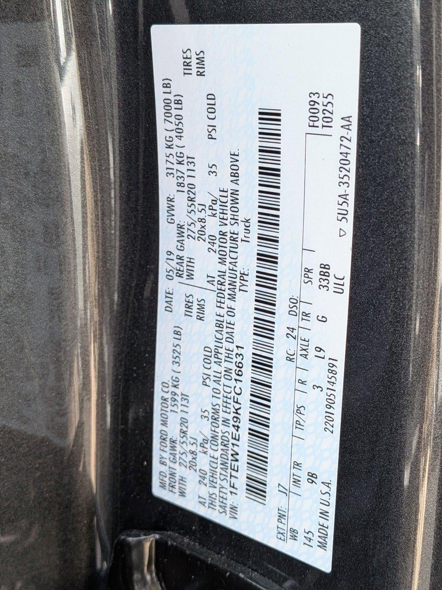 2019 Ford F-150 Platinum 4WD SuperCrew 5.5' Box