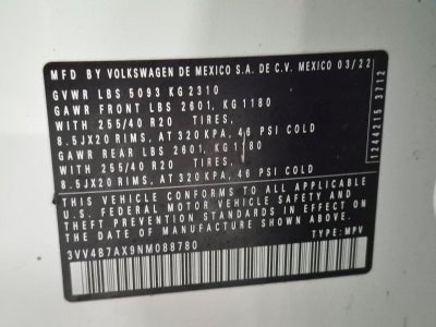 2022 Volkswagen Tiguan 2.0T SEL R-Line 4MOTION