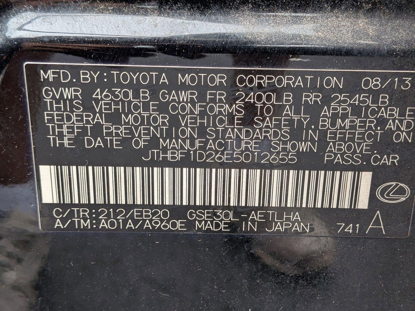 2014 Lexus IS 250 4dr Sport Sdn Auto RWD
