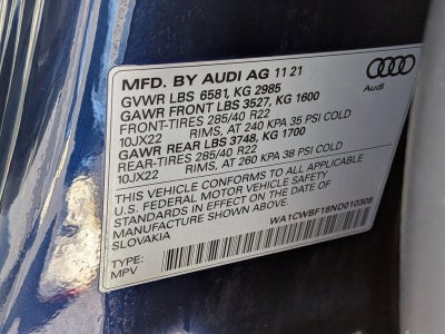 2022 Audi SQ8 Prestige 4.0 TFSI quattro