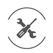 Service icon with a screwdriver and a wrench